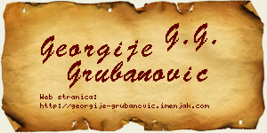 Georgije Grubanović vizit kartica